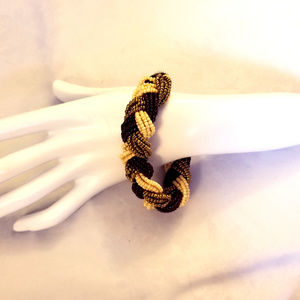 Handmade Braided Seed Bead Bracelet Gold